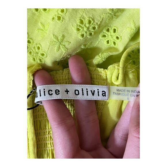 Alice + Olivia dress Fae Eyelet Embroidered minidress size 6 - Picture 5 of 7